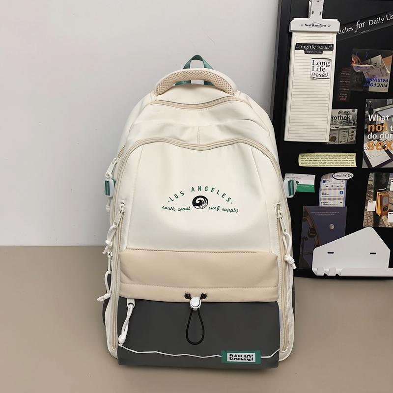 Sac à dos Homme Contraste de Couleurs Sac à dos Femme Grande Capacité Couple Voyage Sac d'écolier Étudiant