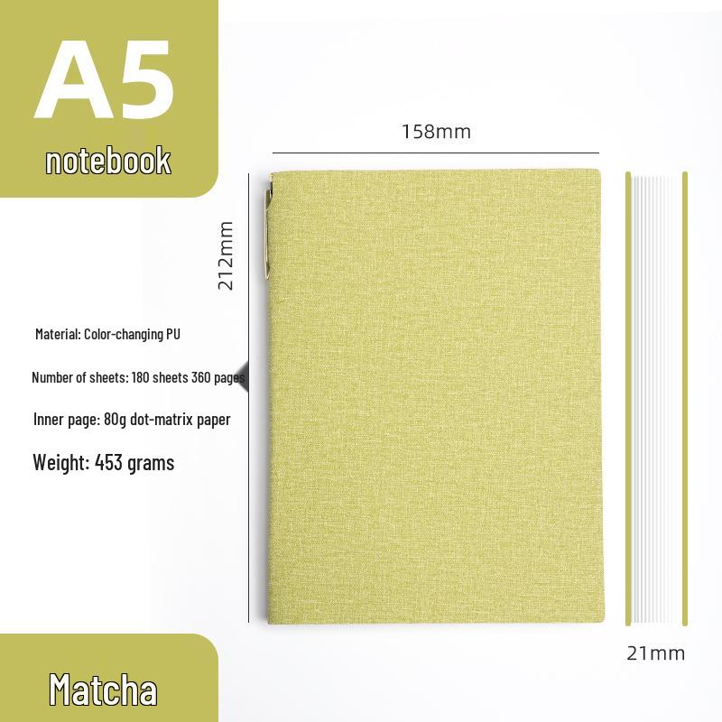 Simple A6 Leather Pocket Notebook with Pen Holder - Ideal for College Students & Business Diaries