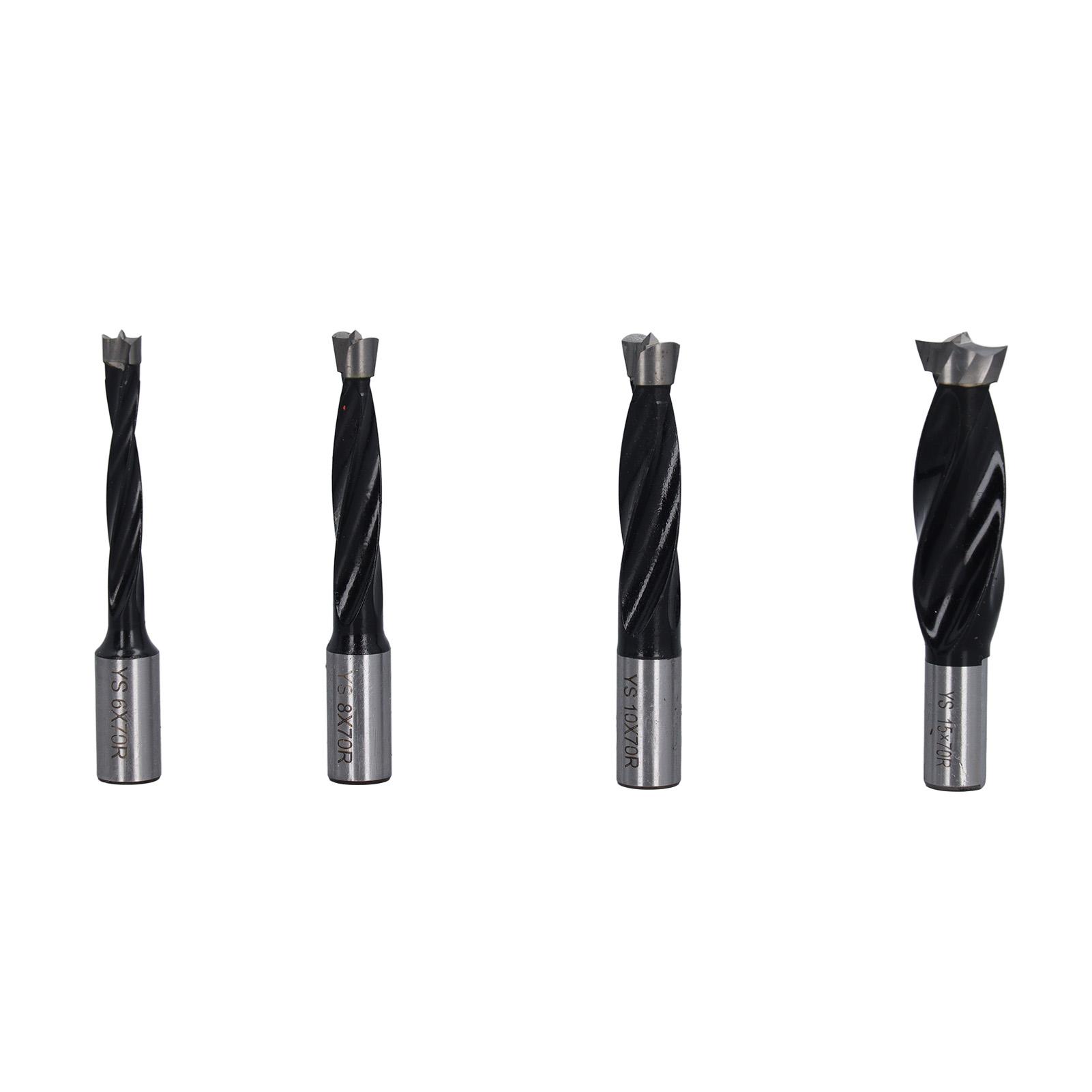 

4Pcs End Mill Set HSS Bits Kit Woodworking Drilling Tool for Hardwood Softwood Plastic Plywood 6 8 10 15mm