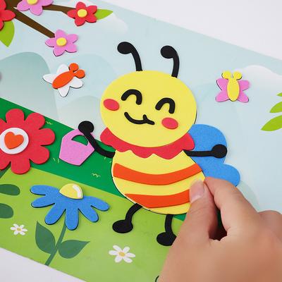5/10/20 peças Espuma EVA Pintura Decorativa Animal de Desenho Animado Fofo Adesivos de Quebra-cabeça 3D Decoração DIY de Parede Doméstica para Mesa TMZ