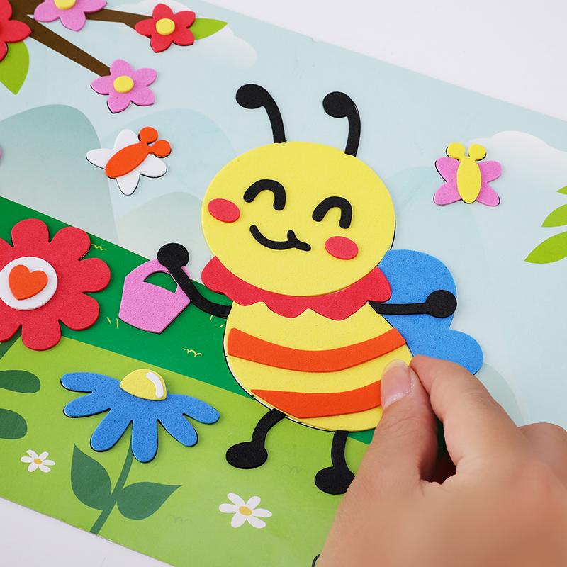 5/10/20pcs EVA Foam Decorative Painting Cute Cartoon Animal 3D Puzzle Stickers Household Wall Desktop DIY Decoration TMZ