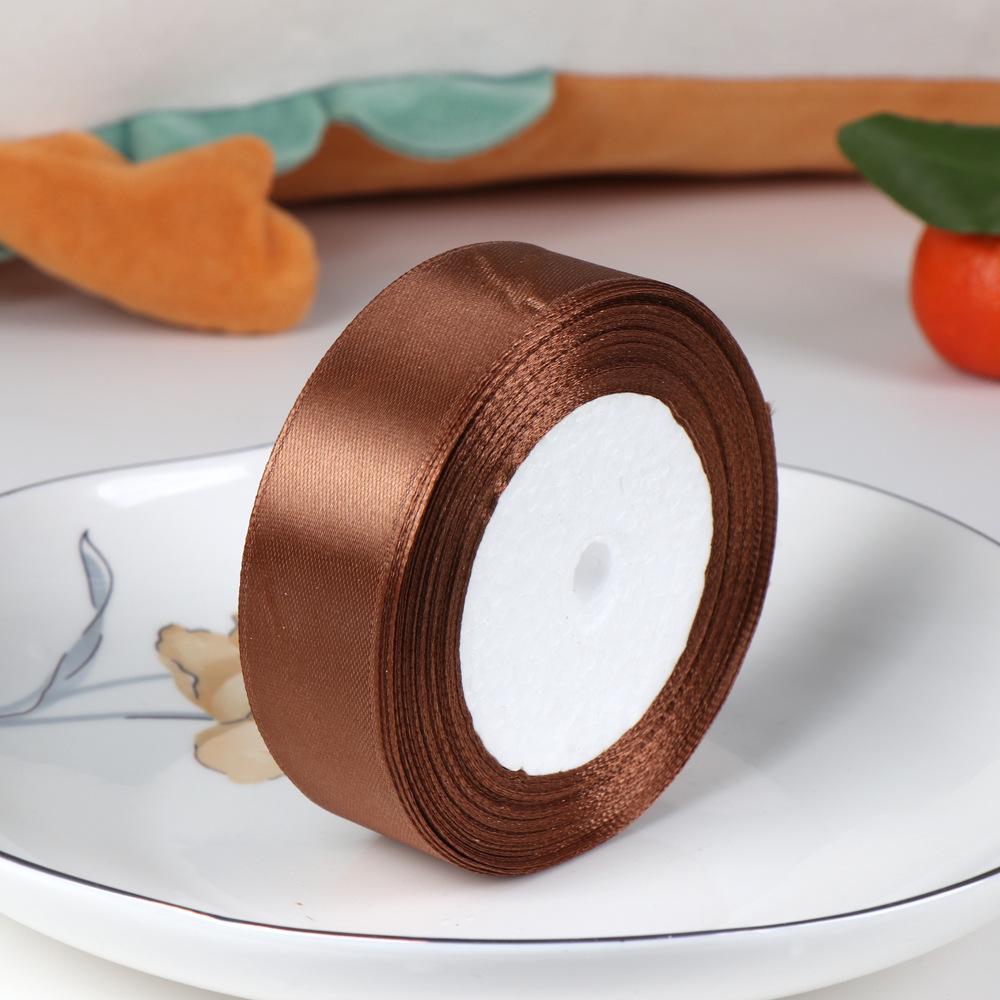2.5cm Polyester Satin Ribbon for Cake Decoration, DIY Handmade Gift Box, and Gift Packaging.