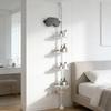 Wall-Mounted Corner Bathroom Storage Shelf - 4-Tier Space-Saving Shelf Suitable for Small Bathrooms, Plastic Shelving Unit