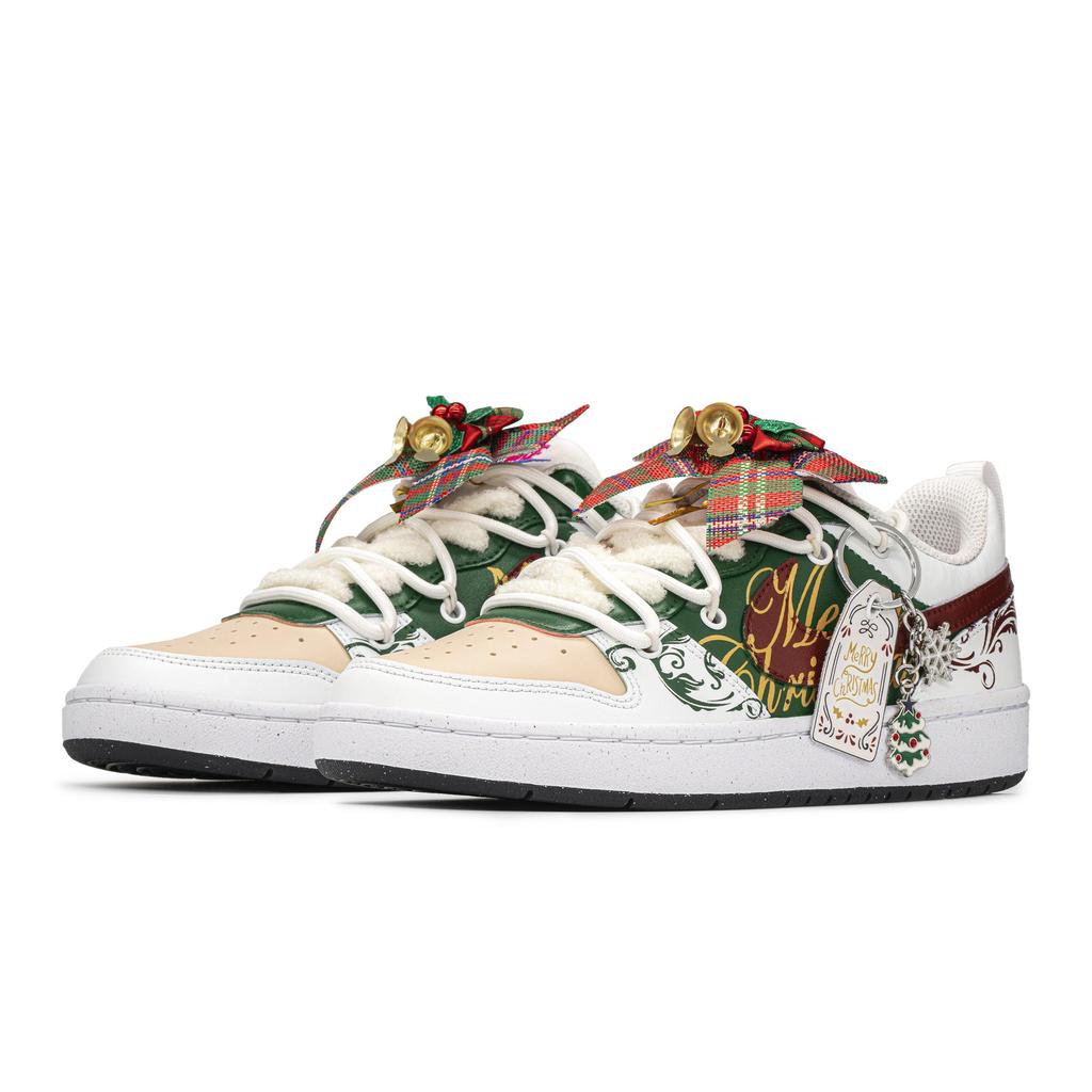Nike Court Borough Low top Skateboard-Schuhe GS Grün Rot Weiß DV5456-108(TeamA-S-BOX)