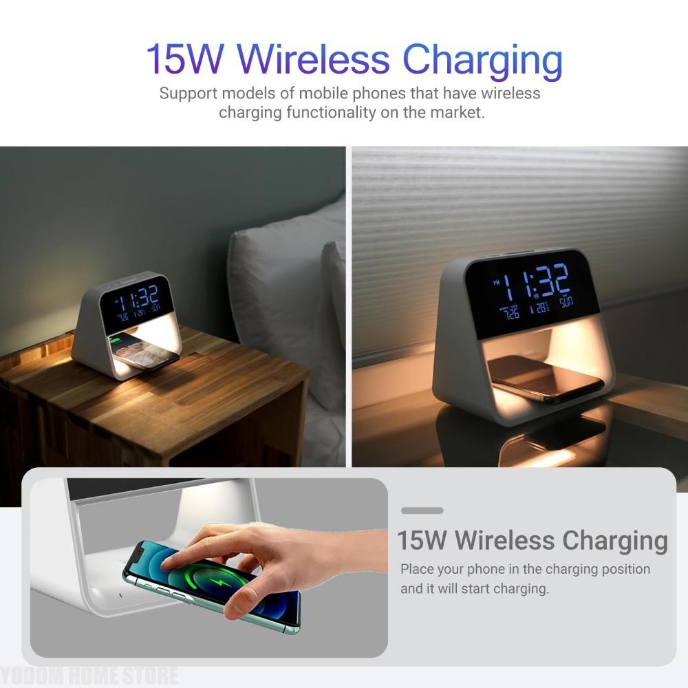 1pc new bedroom bedside lamp clock, made of ABS material suitable for home/office holiday atmosphere decoration USB plug in use