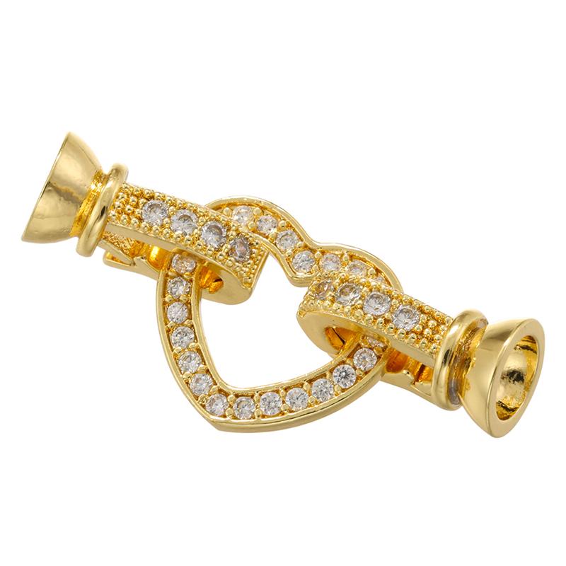 ZHUKOU Hooks for jewelry making women bracelet jewellery making supplies Cubic zirconia connectors jewelry materials VK197