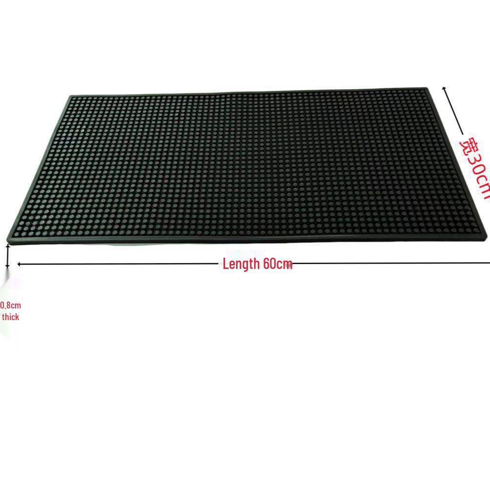 Black Non-slip Heat-insulating Rubber Bar Mat and Teaware Drainer Coaster
