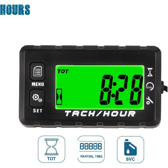 Runleader Digital Self Powered Hour Meter Tachometer,Maintenance Reminder,Alert RPM Reminder,User Shutdown,Waterproof,Use for ZTR Lawn Mower