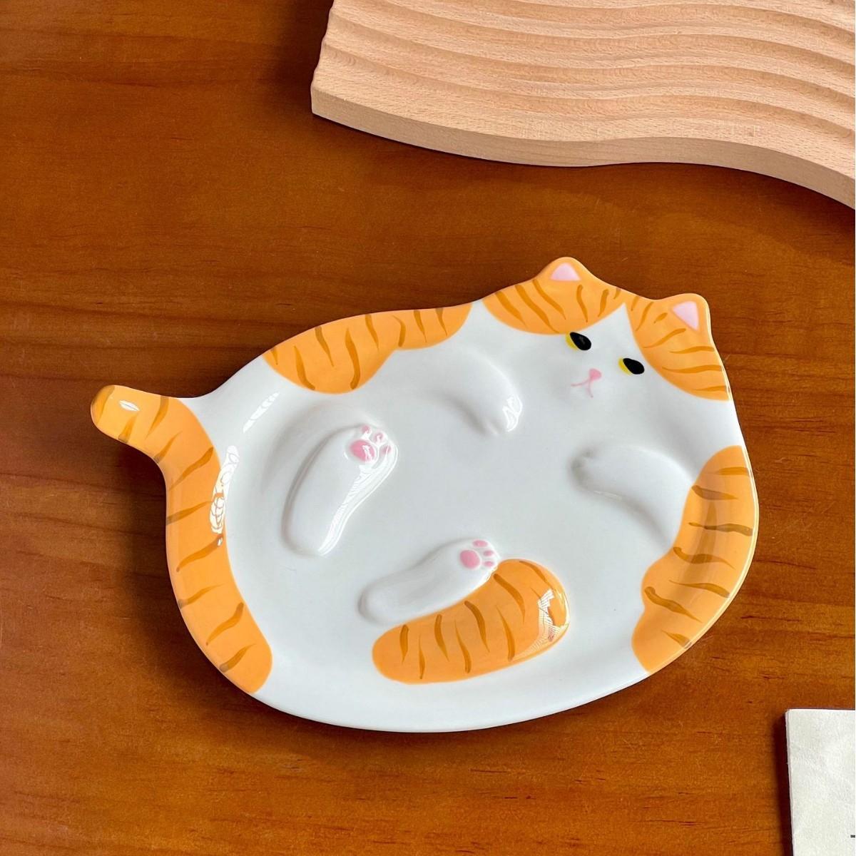 Детская тарелка для завтрака Высококачественная керамическая тарелка с ручкой для пиццы Ручка Милое сердце девочки-ветра Креативная керамика