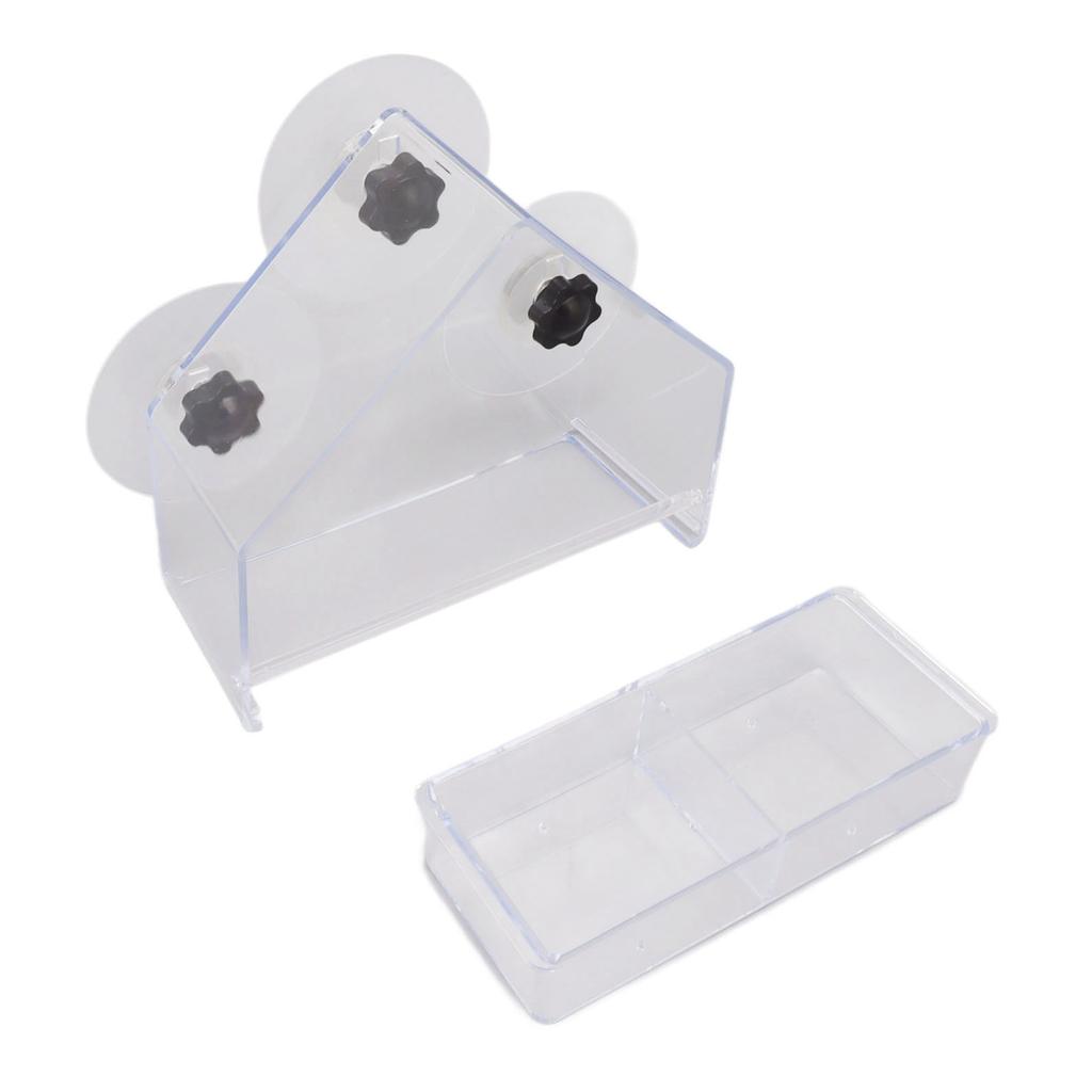 Fenster-Vogelfutterhaus Abnehmbares Tablett Transparent Langlebig Leichtgewichtige Vogelfutterhäuser mit 3 Starken