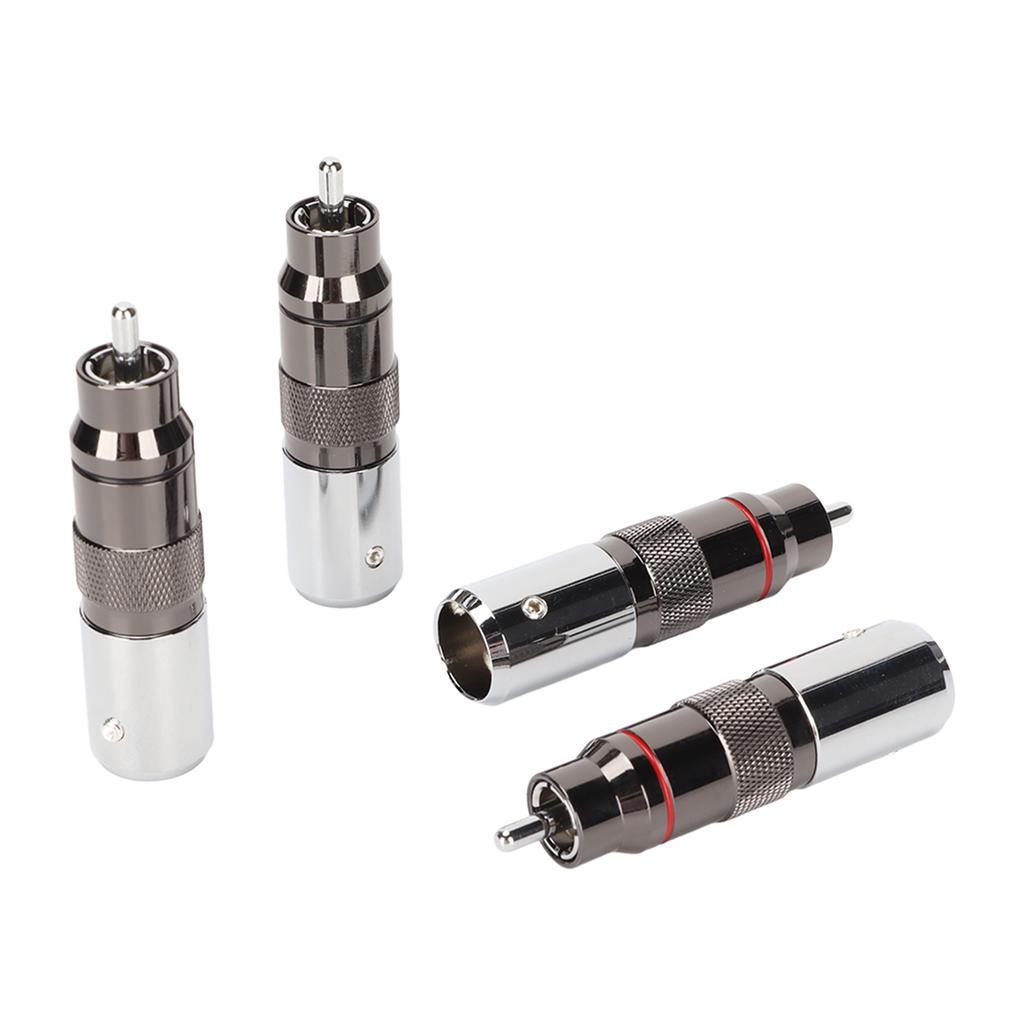 RCA Male Plug Chrome Plated Welding DIY RCA Sound Connector for 11.5mm Diameter Signal Coaxial Cable