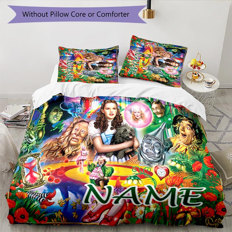 3pcs The Wizard of Oz4 Cover Set - Personalized Name, HD Printed Bedding with 1 Cover and 2 Pillowcases - Perfect for Home Decor, Easy Care