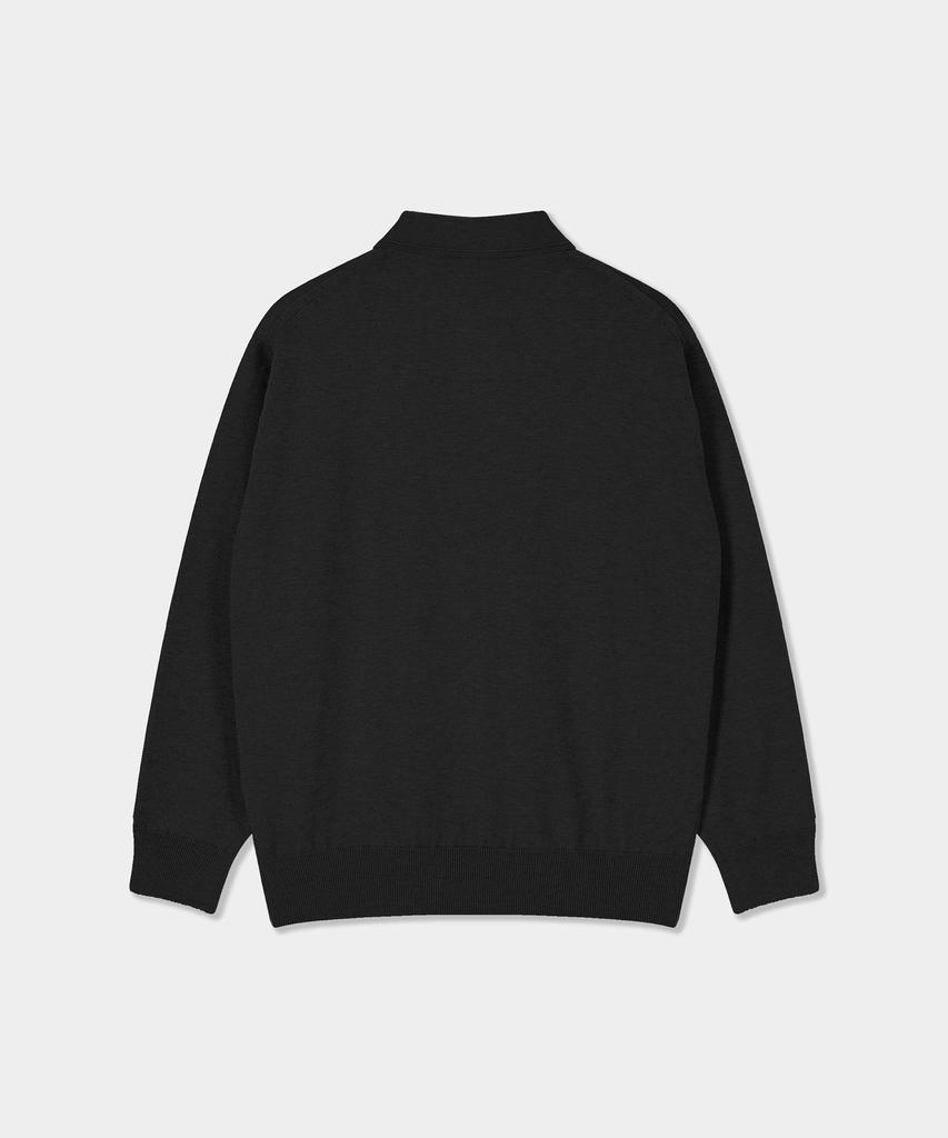 BIRBANTE Soft Washable Line Collar Knit - Black