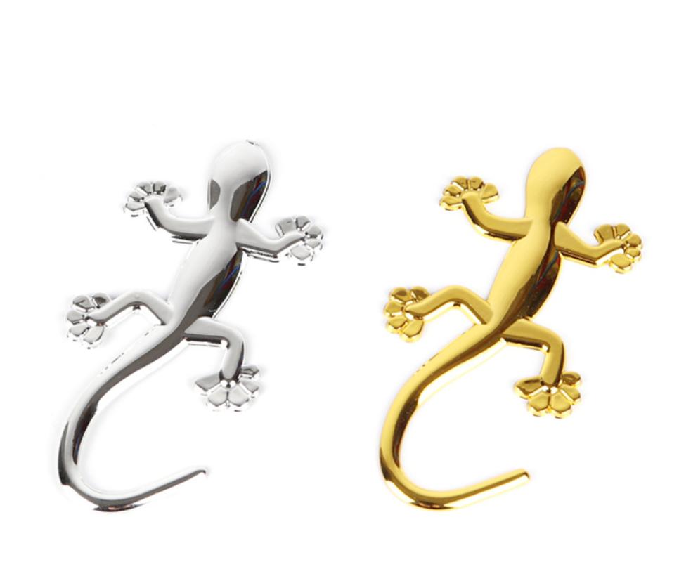 3D Echse Gecko Autoaufkleber PVC Verchromtes Abzeichen Emblem Aufkleber Decal Wasserdicht Reflektierende Aufkleber Auto Styling Dekor Zubehör