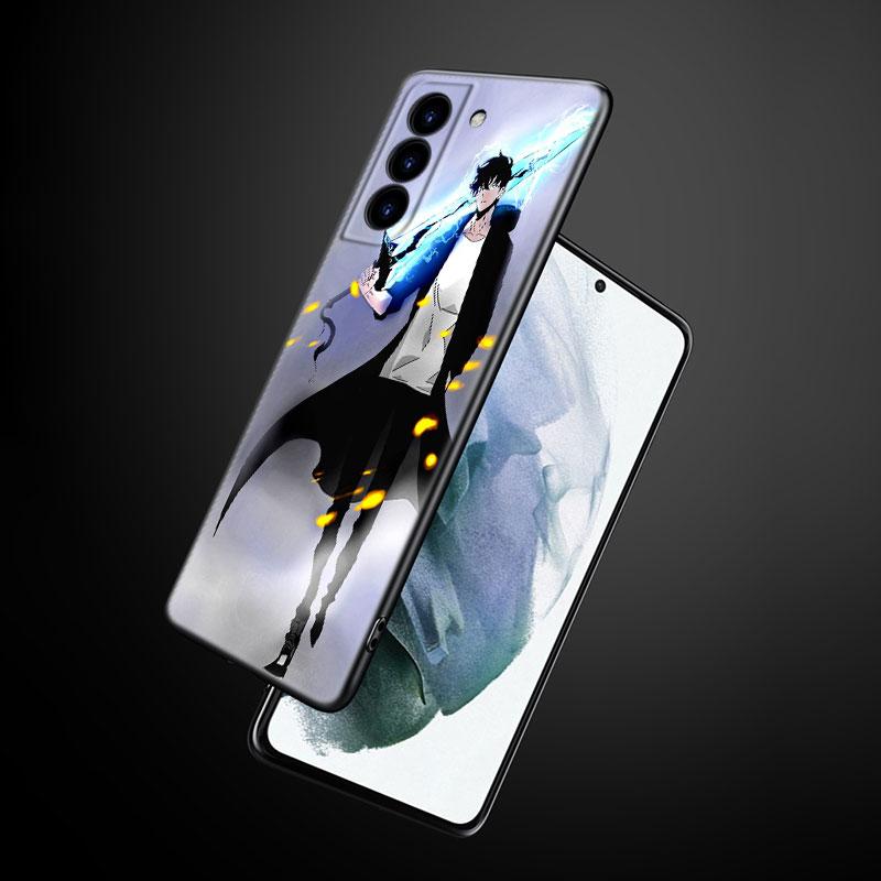 Anime Solo Leveling Phone Case For Samsung Galaxy S22 Pro S21 S20 Ultra FE S10 Lite 5G S10E S9 S8 Plus Soft TPU Black Cover