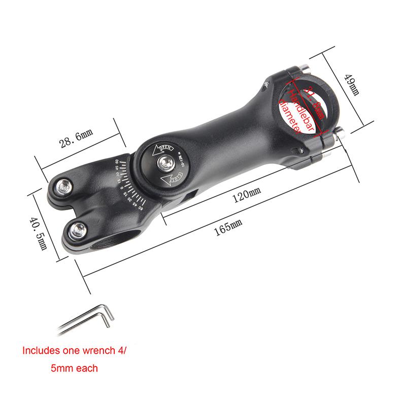 Mtb Road Bike Adjustable Stem Bicycle Handlebar Stem 31.8Mm /25.4Mm Ultralight Aluminum Alloy Bike Stem Riser Parts