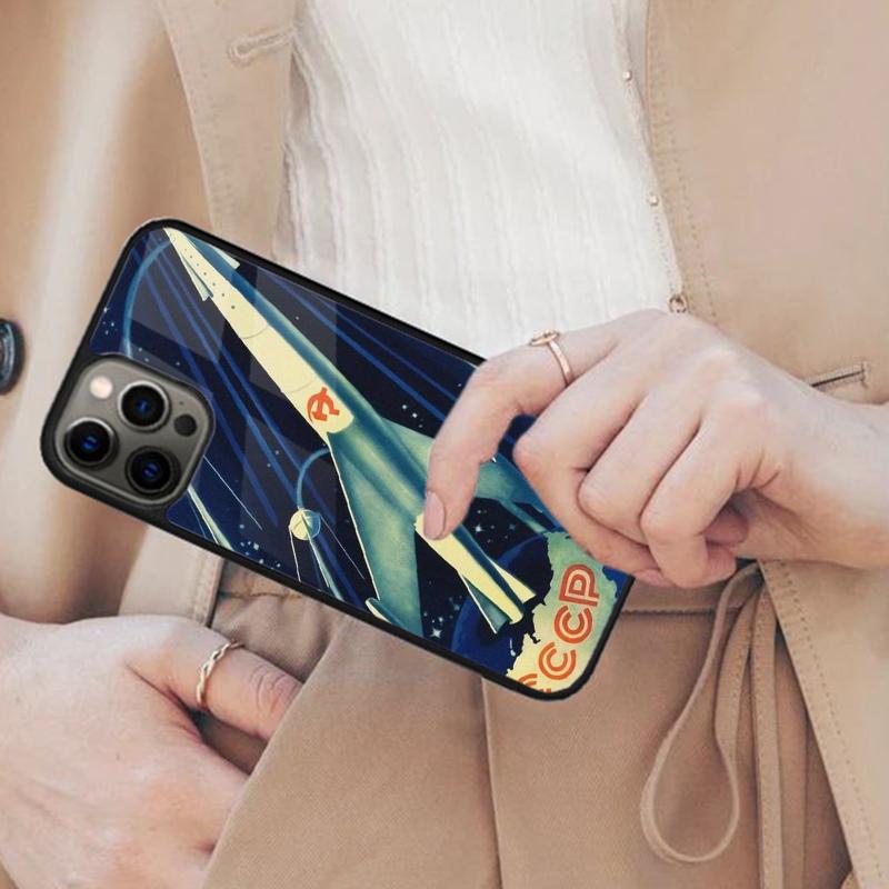 

CCCP Soviet Space Propaganda Art Magnetic Phone Case For APPLE iPhone 17 Air 16 14 13 12 Pro Max 15 Plus Wireless MagSafe Cover iPhone 14