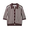 2025 Summer European & American Striped Knit Polo Jacket