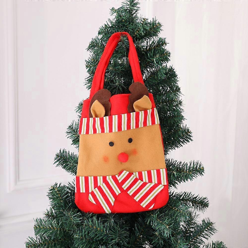 Santa Claus Snowman Gift Bag Candy Bag Christmas Decoration Non-woven Handbag Elk Style