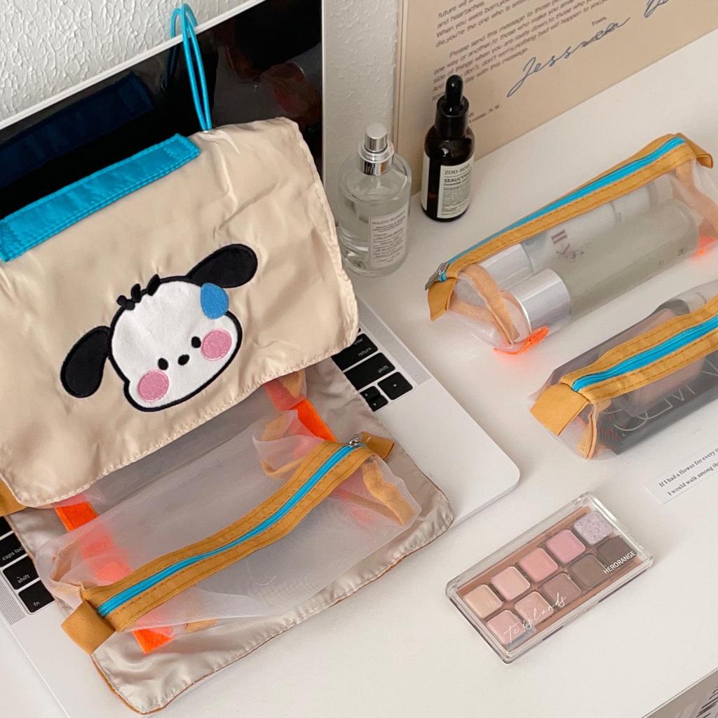 Large Capacity Foldable Cosmetic Bag for Women - Portable Travel Kit with Detachable Compartments for Skincare and Toiletries