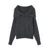 Xiangying Off-Shoulder Bowknot Knit Sweater