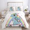 Children Kids Baby Pink Bedding Set Queen King Cartoon Unicorn White Duvet Cover Twin Full Colorful 2/3pcs Polyester Quilt Cover