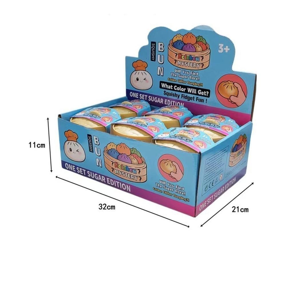 12 Pieces BunShaped Display Box Figure Steamer Basket Packaging Hand Fidget for Play