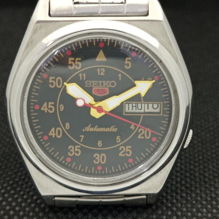 USED VINTAGE SEIKO 5 AUTOMATIC 7009A JAPAN MENS D/D BLACK WATCH 621c-a415321-2 SKU621c-a415321