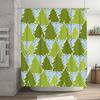 TU Shower Curtain Nature Forest Trees Scenic Backdrop Bathroom Decor Greenery Botanical Washable Waterproof Home Textile