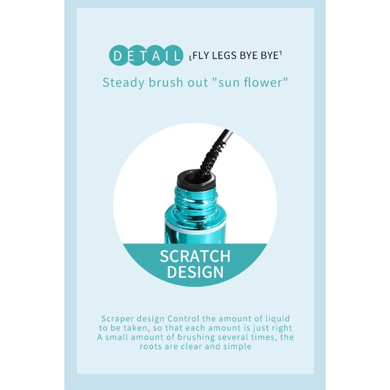 4D small brush head mascara, slender and curled, naturally elongated without agglomeration, waterproof fine brush mascara