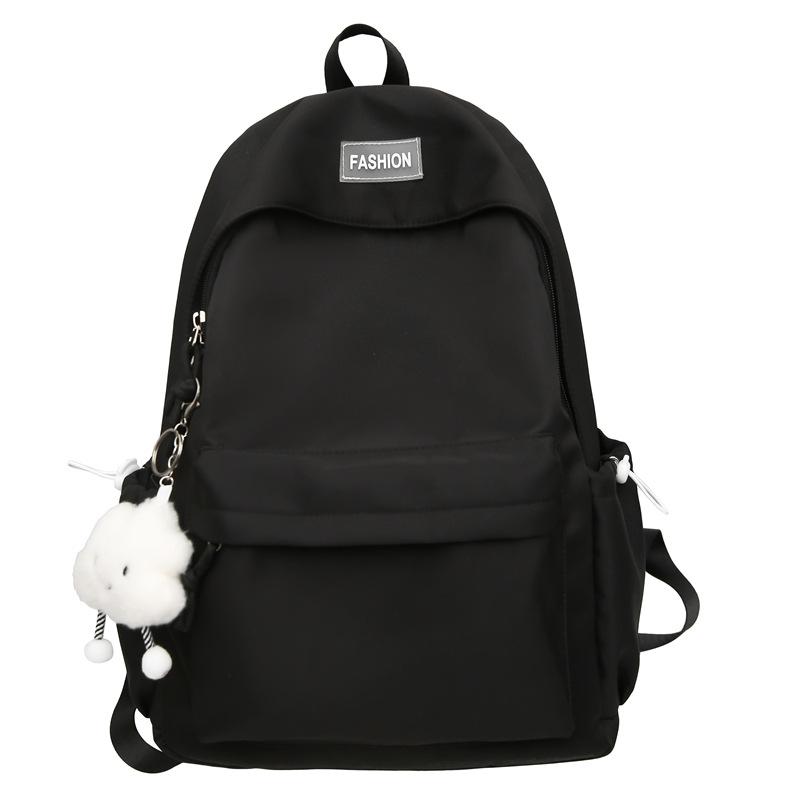 Schoolbag Fresh and Sweet Solid Color Versatile Simple Junior High School Student Schoolbag Lightweight Large Capacity Go Out Leisure Commuting