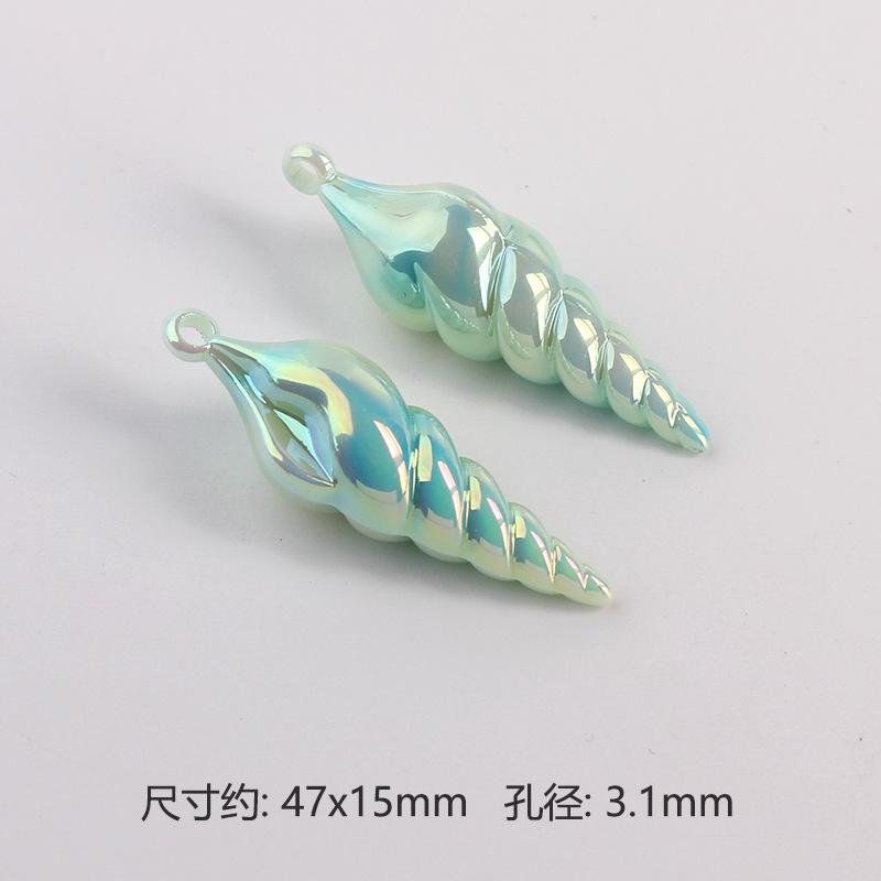 5pcs/lot 47x15mm Iridescent Acrylic Large Conch Charms Ocean Shell Pendant DIY Jewelry Making Necklace Keychain Accessories