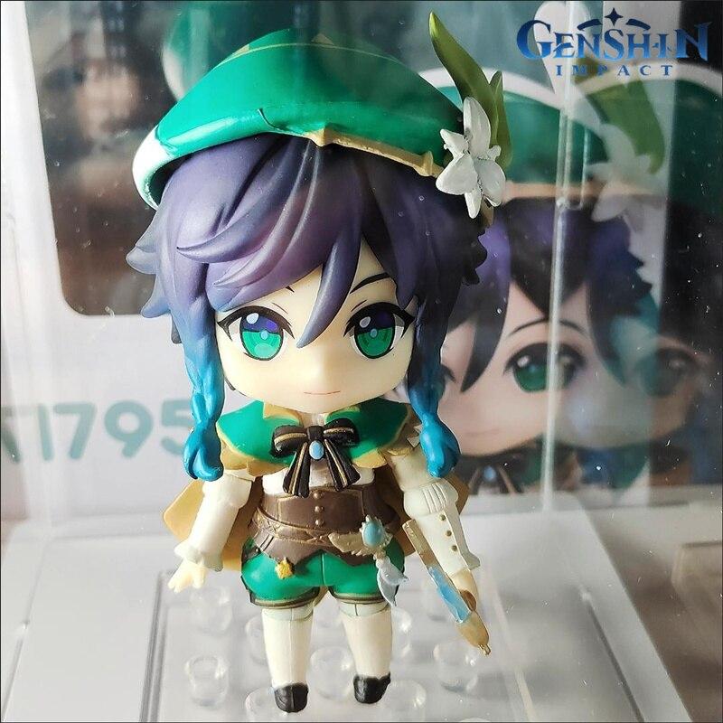 10cm Anime Genshin Impact Venti Figure Pvc Action Model Doll Figure Q Version Kawaii Toys Collection Ornament Kids Gift