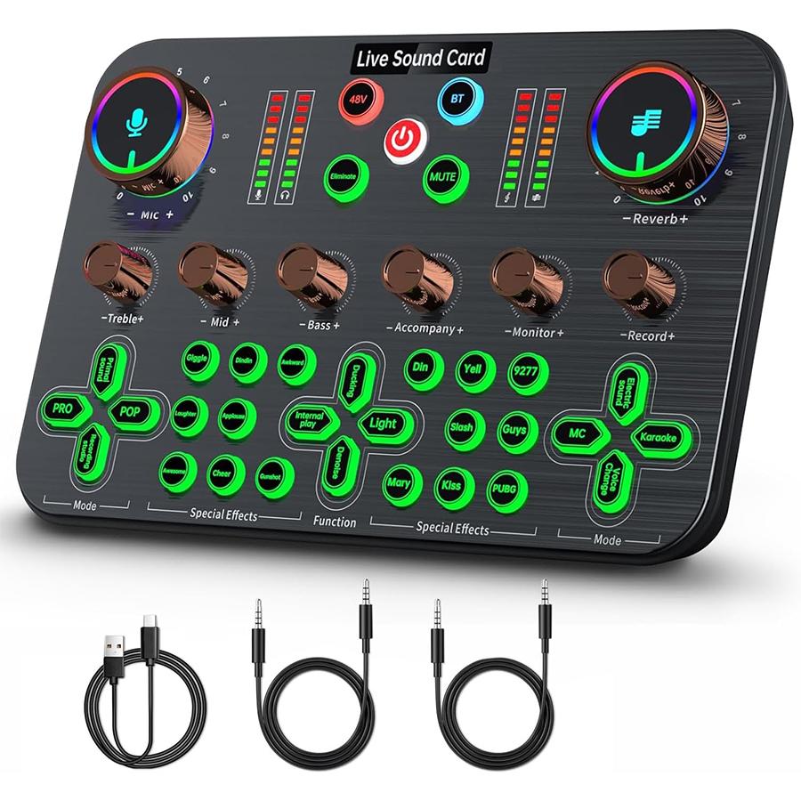 

Игровой аудиомикшер, потоковый аудиомикшер, аудиоинтерфейс, аудиомикшер, мощность для потокового вещания, запись подкастов, вокал, игровой голос, ПК, гитара