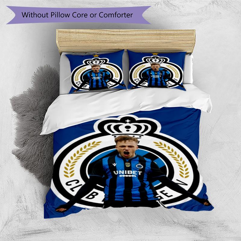 3pcs Duvet Cover Set (1*Duvet Cover + 2*Pillowcase, Without Core), Club Brugge K V Print Bedding Set, Bedroom Decor, All‑Season, Gift