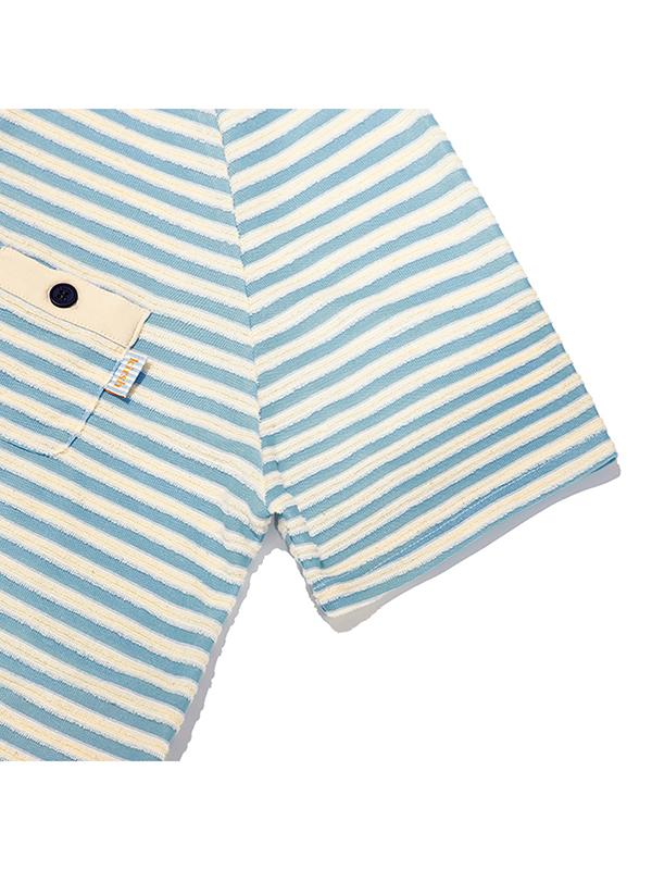 KIRSH Gestreiftes Frottee-Kleid [Himmel]