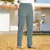 Women's Casual Colour Elastic Waist Straight Casual Pants With Pockets
