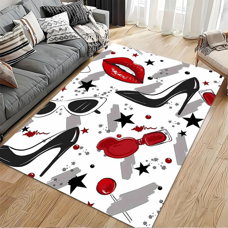 Fashion Icons Pattern Carpet Suitable As a Non-slip Mat for the Living Room or Bedroom Sofa