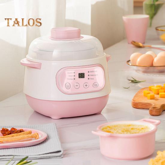 Olla de cocción lenta mini de gran capacidad de 1 l, antiquemaduras en seco, fácil de usar, eléctrica, inteligente, de cerámica, para soperas y gachas, olla multifunción