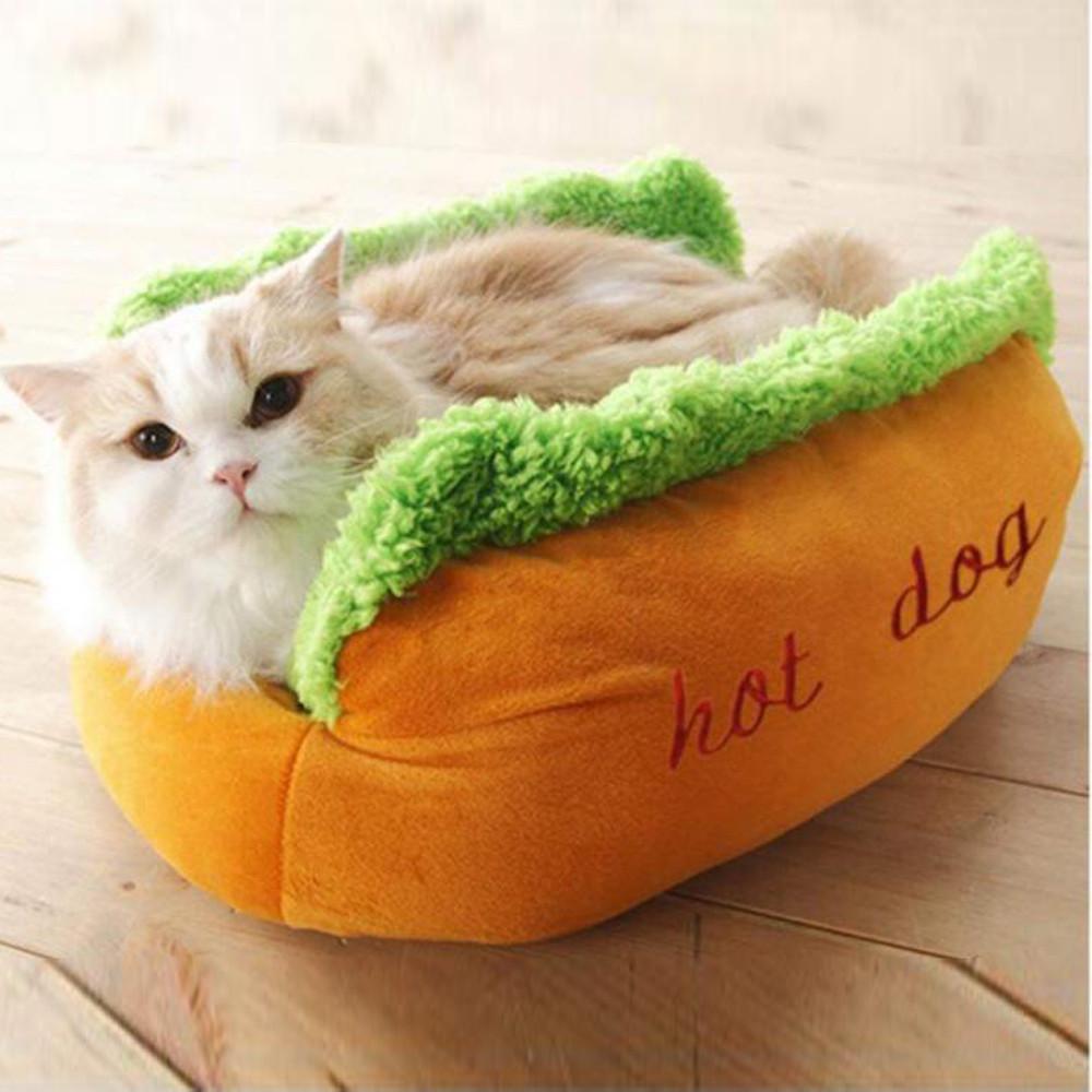 Soft Warm Pet Bed Hot Dog Pad Pet Cushion U-Shaped Pattern Hot Dog Dog Bed