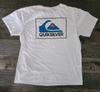 Quiksilver Retro Style ; Men’s Large Surf Skate White Double-Sided Logo T Unisex T-Shirt