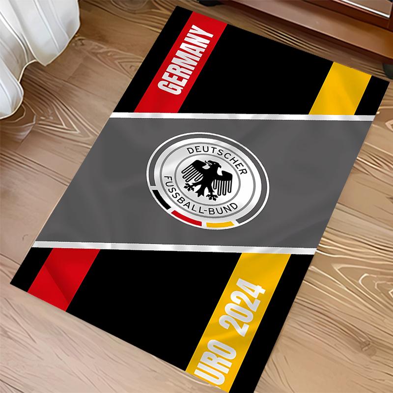 1pc Football Club Logo Print Area Rug - Soft, Washable Non-Slip Indoor Mat for Office Chairs, Living Room, Home Office Decorative Rug