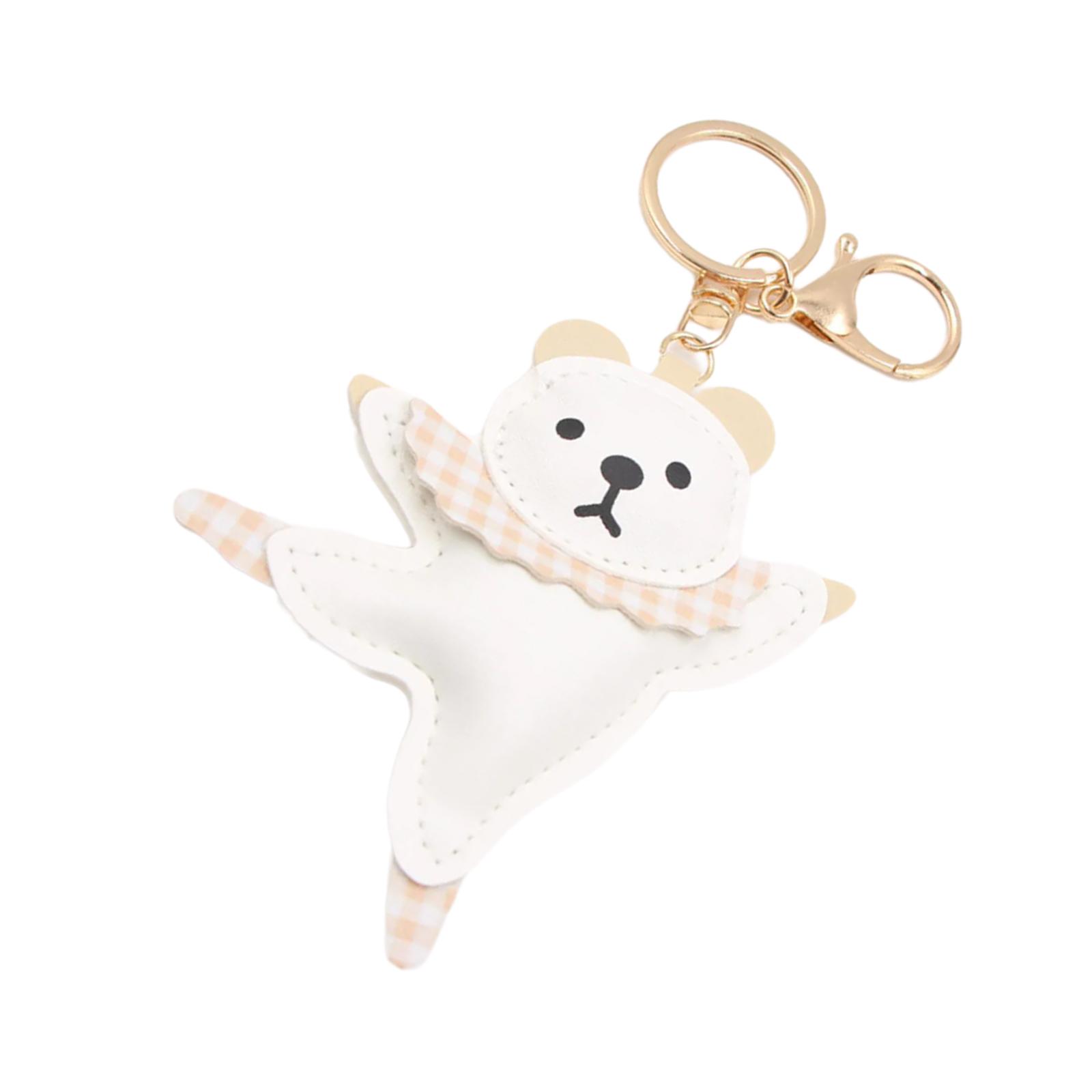 Брелок «Танцующий медведь-балерина» Игривый брелок-подвеска «Медведь-балерина» Аксессуар для добавления шарма вашему стилю белый