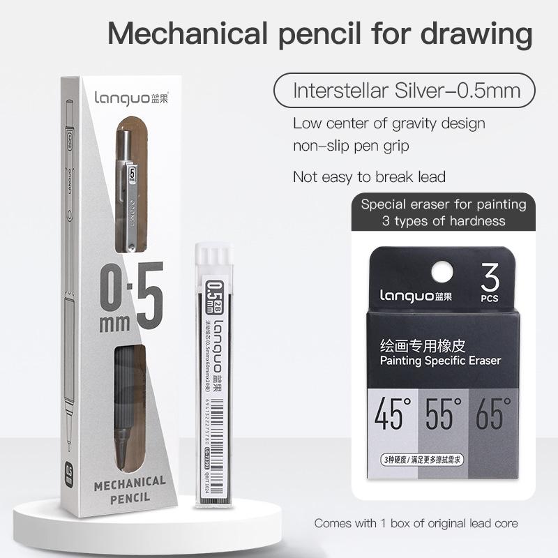 0.3 0.5 0.7mm Automatic Pencils Low Center of Gravity Retractable Nib Mechanical Pencil Set School Writing Art Painting Tools