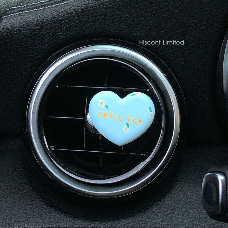 

Heart Car Aromatherapy Perfume Ins Car Air Conditioner Air Outlet Decoration Car Interior Accessories Decoration Fragrant Stone White Flower Light Blue Happy Day Other notes