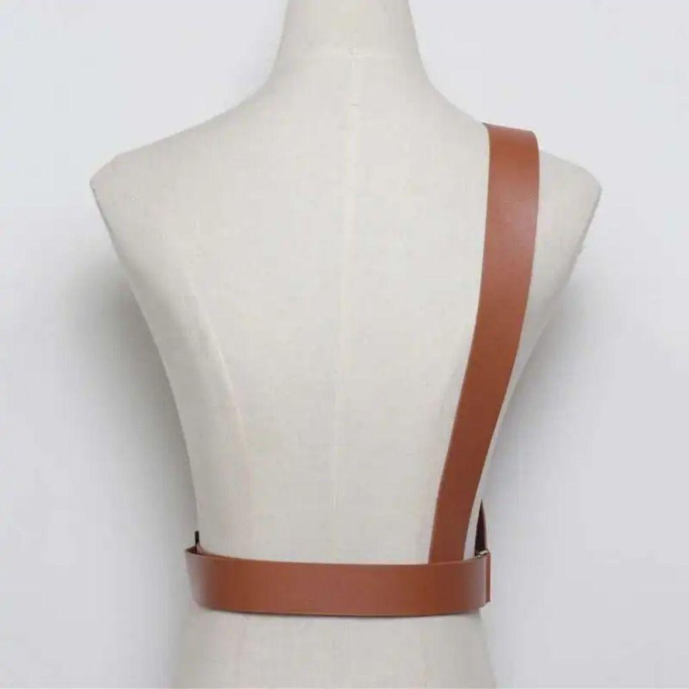 Punk Women Waist Harness PU Leather Body Suspender Fashion One-shoulder Strap Belt  Dress Suit