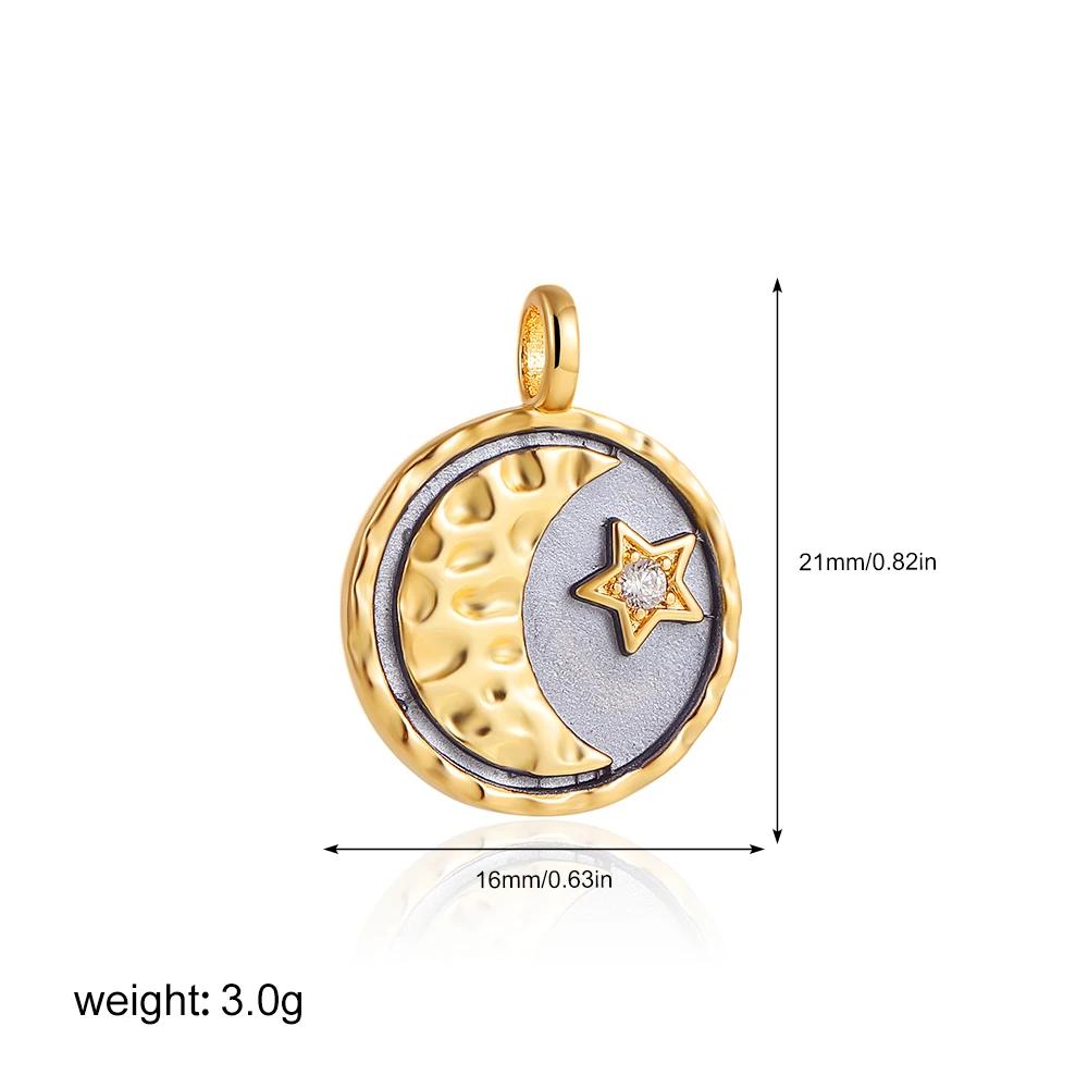Exquisite Waterproof Moon Star Sun Evil Eyes Pendant for Women Charms Gold Color DIY Accessories Stainless Steel Jewelry