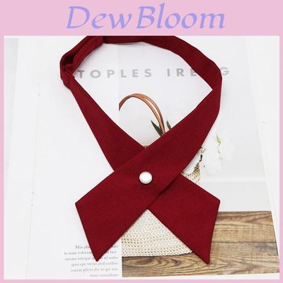 College Style Cross Tie Bowtie With School Uniform Shirt For Women