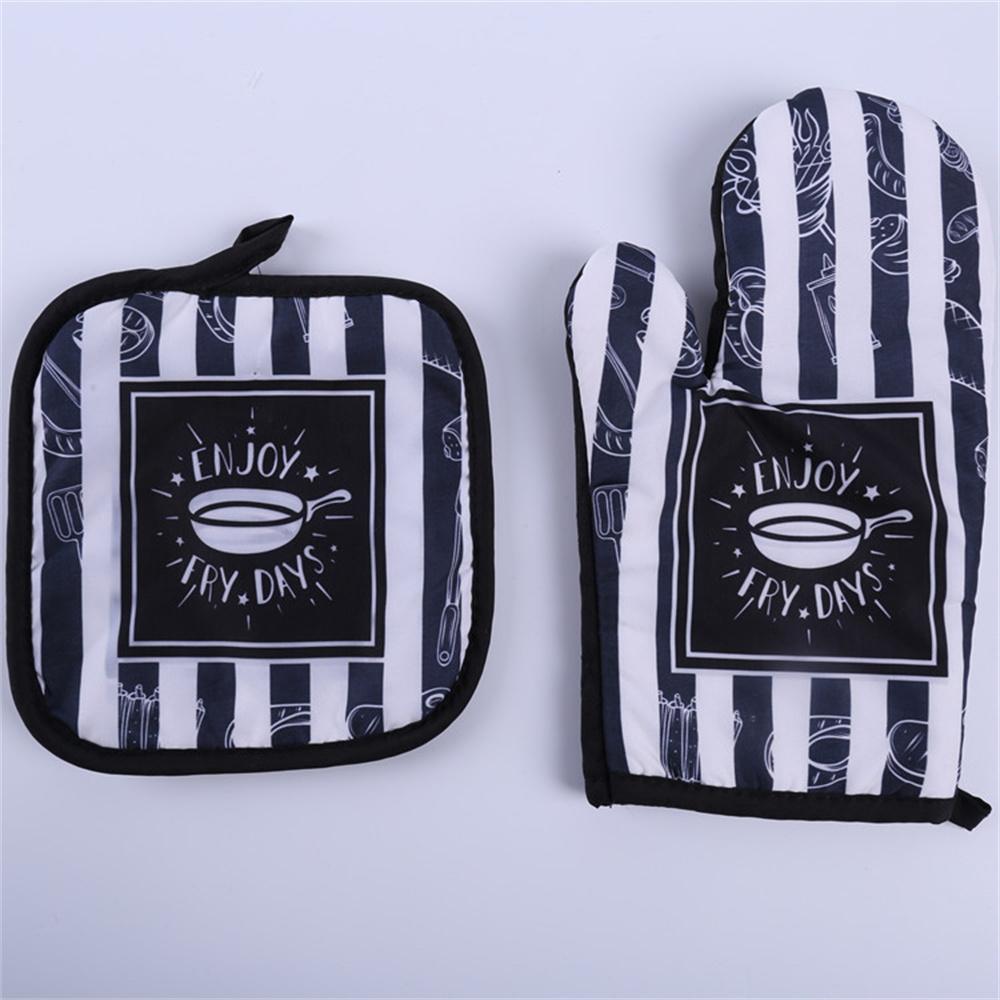 Piece Cute Non-slip Black Gray Cotton Fashion Nordic Kitchen Cooking Microwave Gloves Baking BBQ Potholders Oven Mitts