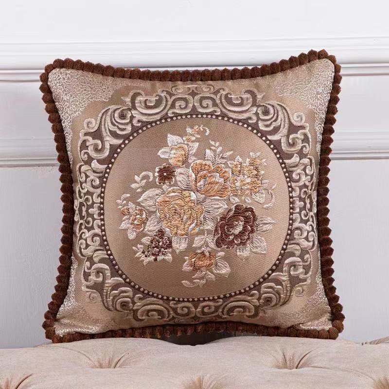 45x45cm Home Living Room Sofa Cushion Retro Embroidered Square Pillow Cover Zipper Detachable Car Lumbar Support Thicken Soft and Comfortable Mat